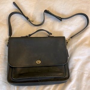 Vintage COACH briefcase - navy/almost black.